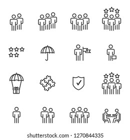 Human Resources Management Icons Line Vector illustration