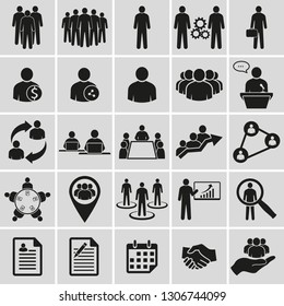 Human resources and management icons set