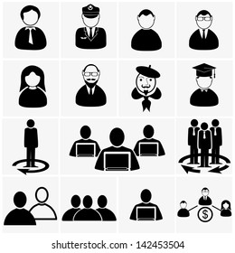 Human resources and management icons set.