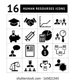 Human resources management icons set. Vector illustration