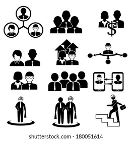 Human resources and management icons set.