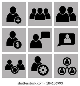 Human Resources And Management Icons Set