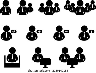 Human resources and management icons set vector illustration