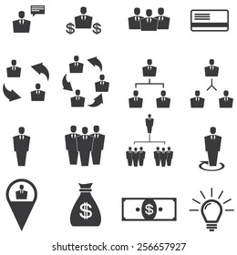 Human resources and management icons set