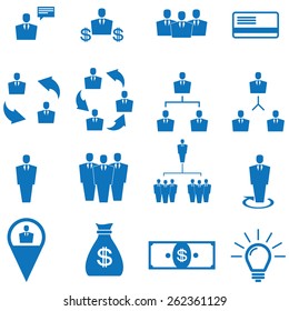 Human resources and management icons set