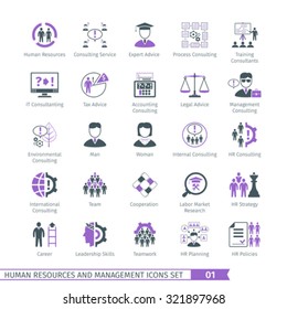 Human Resources And Management  Icons Set 01