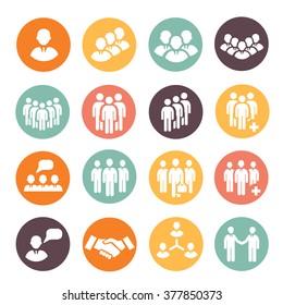 Human resources and management icons set.
