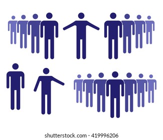 Human resources and management icons set, isolated on white background, vector illustration.