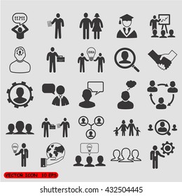 Human resources and management icons set
