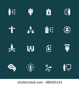 Human resources and management icons set.