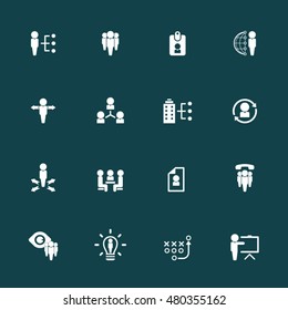 Human resources and management icons set.