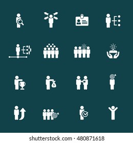 Human resources and management icons set.