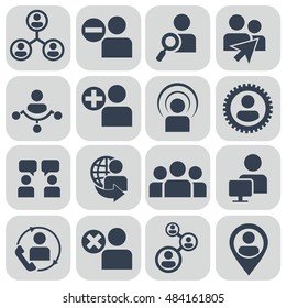 Human resources and management icons set