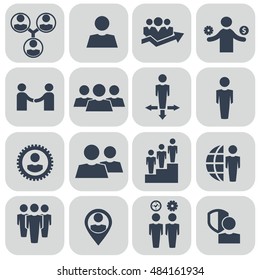 Set mit Symbolen für Humanressourcen und Management