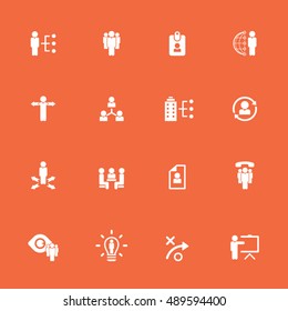 Human resources and management icons set.