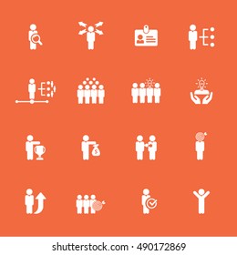 Human resources and management icons set.