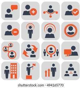 Human resources and management icons set. Vector ilustration