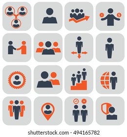 Human resources and management icons set. Vector ilustration