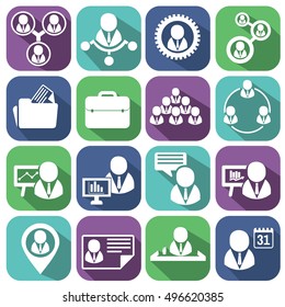 Human resources and management icons set. Vector ilustration.