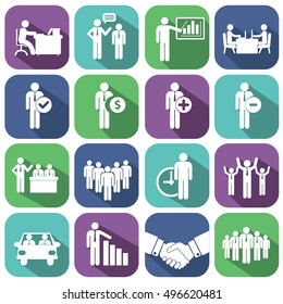 Human resources and management icons set. Vector ilustration.