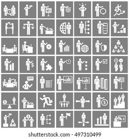 Human resources and management icons set vector