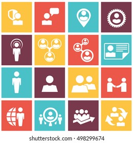 Human resources and management icons set vector illustration