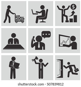 Human resources and management icons set vector