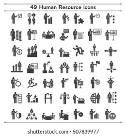 Human resources and management icons set vector