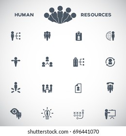 Human resources and management icons set.