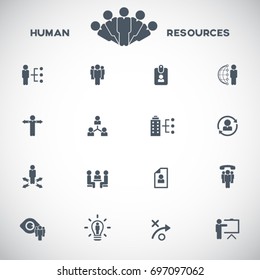 Human resources and management icons set.