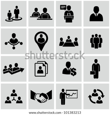 Human resources and management icons set.