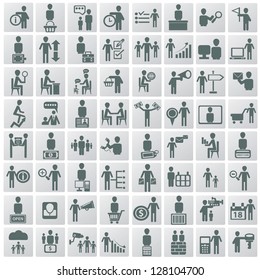 Human resources and management icons set,vector