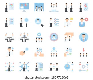 Human Resources Management Icons Vector , People, Business, Teamwork