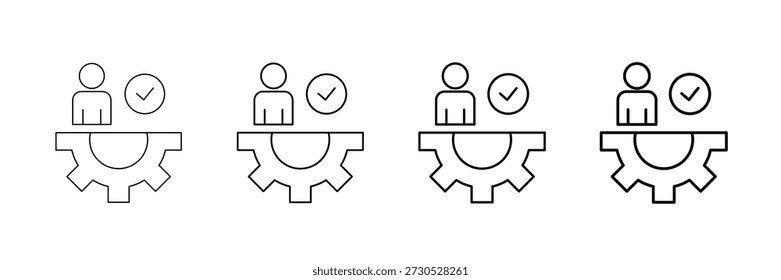 Vector De Iconos De Gestión De Recursos Humanos En Diferentes Estilos De Línea De Trazo
