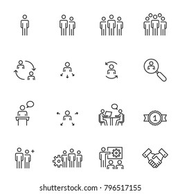 Human Resources; Management Icons Vector illustration