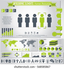 Human Resources Management - Infographic Elements And Icons Set.