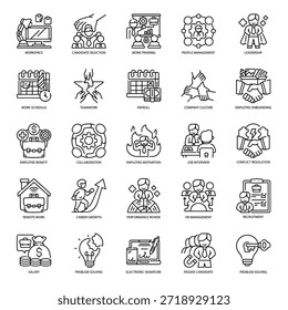 Icono de línea de gestión de recursos humanos
