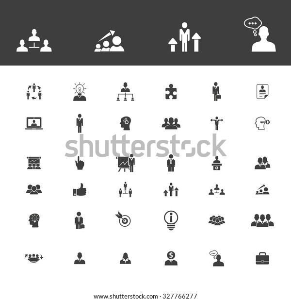 Human Resources Management Organization Icons Stock Vector (royalty 