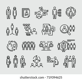 Human Resources Management Vector Icons 