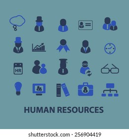 Personalwesen, Management, Arbeitsplatz isolierte Symbole, Zeichen, Illustrationen Konzept auf dem Hintergrund. Vektorgrafik