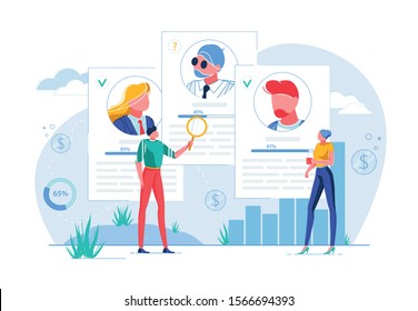 Human Resources Manager Searching for Candidate.