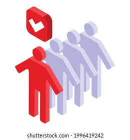 Icono de mentor de recursos humanos. Isométrico del mentor de recursos humanos icono vectorial para el diseño web aislado en fondo blanco