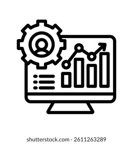 Human Resources Metrics Line Vector Illustration On White Background.