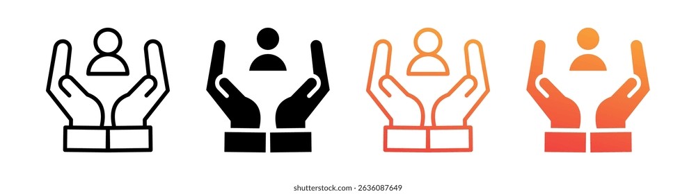 Recursos humanos Multi Style Icon Set Vector