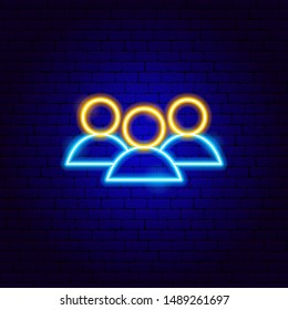 Human Resources Neon Sign. Vector Illustration of Business Promotion.