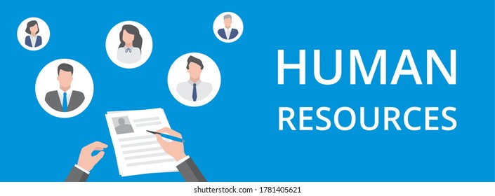 human resources on the blue background
