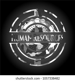 Human Resources on grey camo pattern