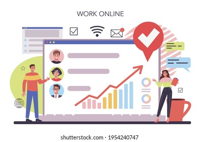 Human resources online service or platform. Idea of recruitment