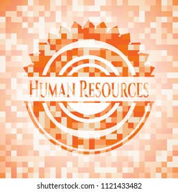 Human Resources orange mosaic emblem