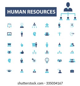 recursos humanos, organización, empresario, iconos de gestión, concepto de vector de signos establecido para infografías, móviles, sitio web, aplicación
